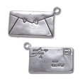 thumbnail image 1 of Sterling Silver 8" 4.5mm Charm Bracelet With Attached Large Love Letter Sealed With Hearts Charm, 1 of 1