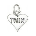 thumbnail image 1 of Sterling Silver 8" 4.5mm Charm Bracelet With Attached Love My "TWIN" Heart Charm, 1 of 2
