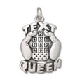 thumbnail image 1 of Sterling Silver 8" 4.5mm Charm Bracelet With Attached Mobile Cell Phone In Hands Texting Message Text Queen Charm, 1 of 1