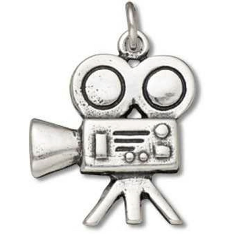 Movie Camera Charm 3-D Sterling Silver Movie Camera Charm 3-D Sterling Silver