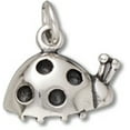 thumbnail image 1 of Sterling Silver 8" 4.5mm Charm Bracelet With Attached Polka Dotted Ladybug Insect Charm, 1 of 2