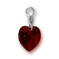 thumbnail image 1 of Sterling Silver 8" 4.5mm Charm Bracelet With Attached Simulated January Birthstone Heart Charm, 1 of 1