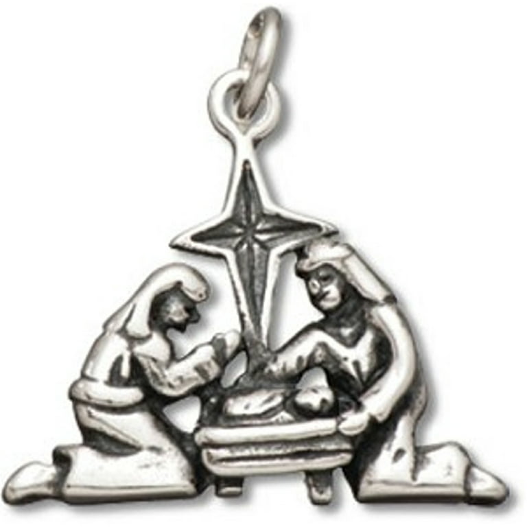 Nativity Christmas Manger Charm Sterling Silver Nativity Christmas Manger Charm Sterling Silver