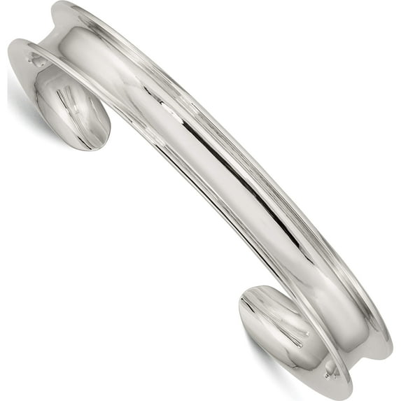 Sterling Silver 8.5mm Cuff Bangle Made In Thailand qb323