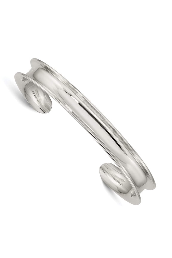 Sterling Silver 8.5mm Cuff Bangle QB323