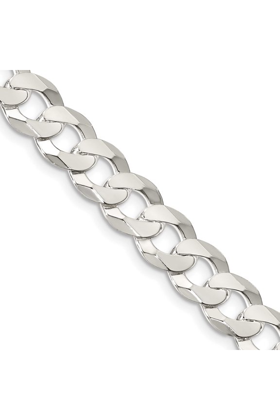 Sterling Silver 8.5mm Flat Curb Chain (30 X 8.5) Made In Italy qlb220-30