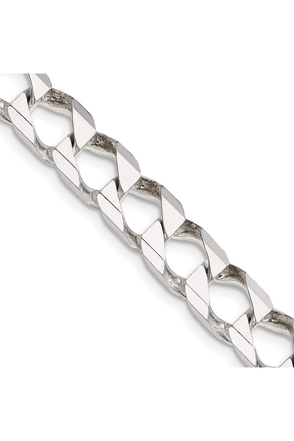 Sterling Silver 8.6mm Flat Open Curb Chain (26 X 8.6) Made In Italy qfoc300-26