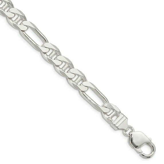 Sterling Silver 8.75mm Figaro Anchor Chain