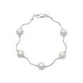 thumbnail image 1 of Sterling Silver 8 Inch Wave Design Tube Bracelet With Freshwater Cultured Pearls, 1 of 2
