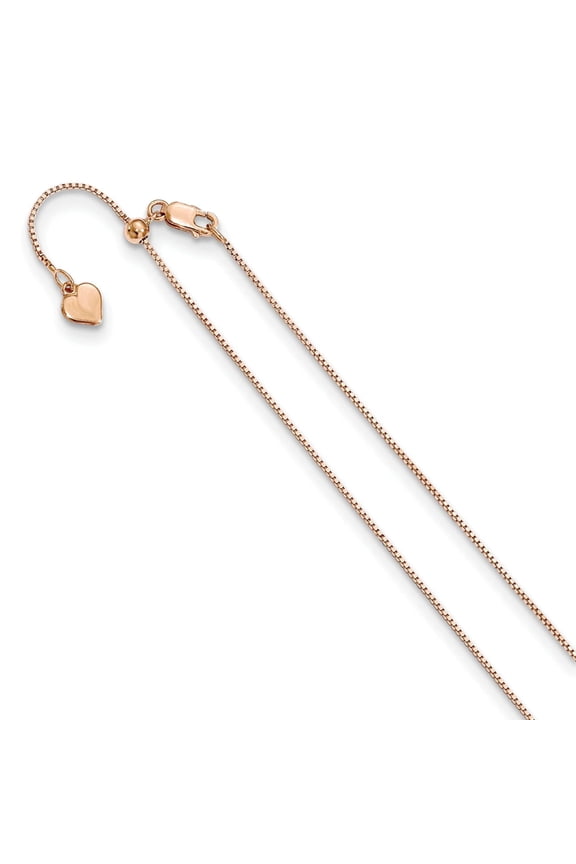 Sterling Silver .85 mm Rose Gold-plated Adjustable Box Chain