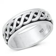 thumbnail image 1 of Sterling Silver 8MM Twisted Spinner Ring Size 8, 1 of 3