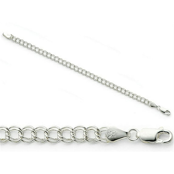 Sterling Silver 8inch Polished Charm Bracelet 8 inches (5.25mm)