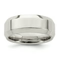 thumbnail image 1 of 925 Sterling Silver Polished Beveled Edge 8mm Bevel Edge Size 4 Band Ring Ring for Women and Men, 1 of 2