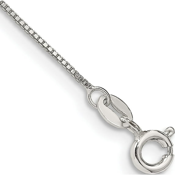 Sterling Silver .8mm Box Chain Anklet (9 X 0.8) Made In Italy qbx015-9