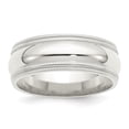 thumbnail image 1 of Sterling Silver 8mm Comfort Fit Double Milgrain Size 10 Band, 1 of 1