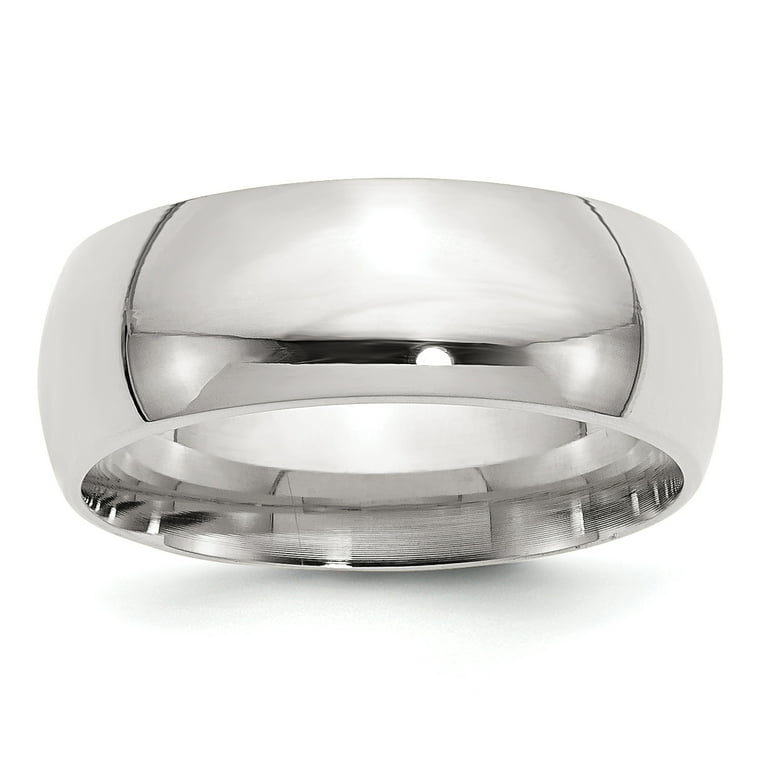 925 Sterling Silver Solid Polished 8mm Comfort-Fit Size Band