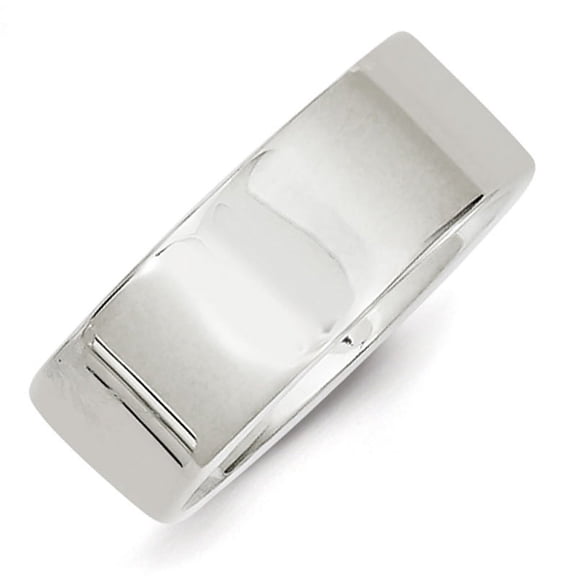 Sterling Silver 8mm Lightweight Flat Size 7.5 Band QWFB080