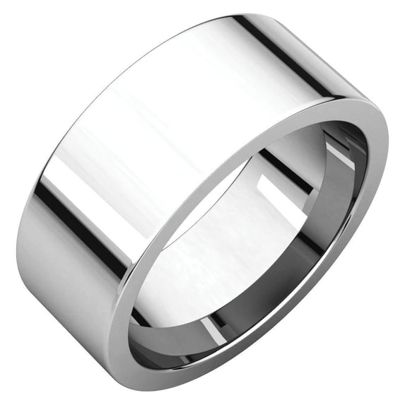 Sterling Silver 8mm Flat Comfort Fit Band Ring - 9.1 Grams - Size 8