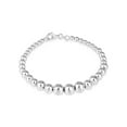 Sterling Silver 8mm Graduated Bead Bracelet, 7.5"