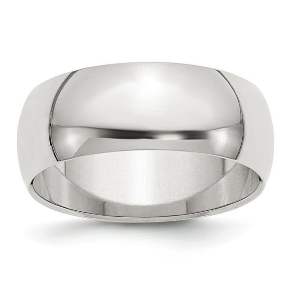 Sterling Silver 8mm Half-Round Band - 7.7 Grams - Size 11