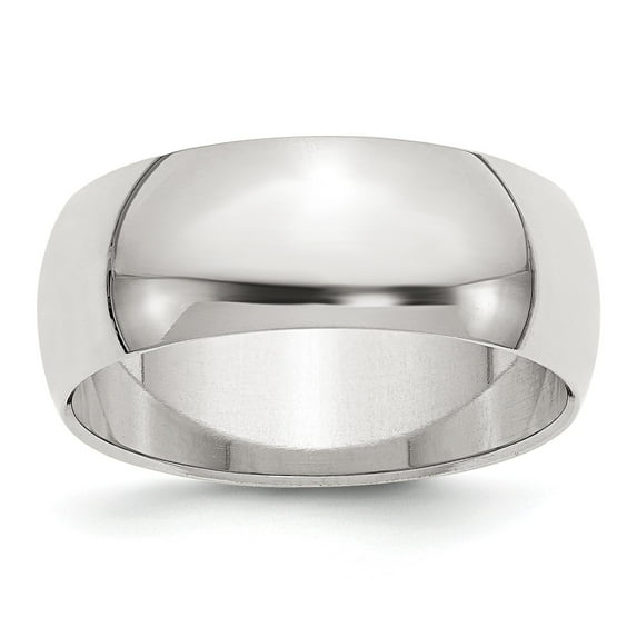Sterling Silver 8mm Half-Round Band - Size 4.5