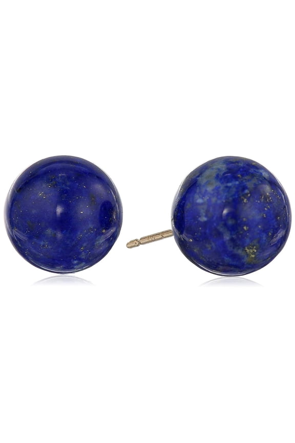 8mm Lapis Lazuli Stud Earrings, Sterling Silver, for Adults