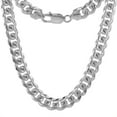 thumbnail image 1 of Sterling Silver 8mm Miami Cuban Link Chain Bracelet for Men Domed Surface Nickel Free Italy 9 inch, 1 of 3