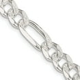 thumbnail image 1 of Sterling Silver 8mm Pave Flat Figaro Chain (20 X 8) Made In Italy qff220-20, 1 of 5