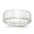 thumbnail image 1 of Sterling Silver 8mm Polished Flat Notched Beveled Edge Fancy Band Size 13 QWB121, 1 of 5