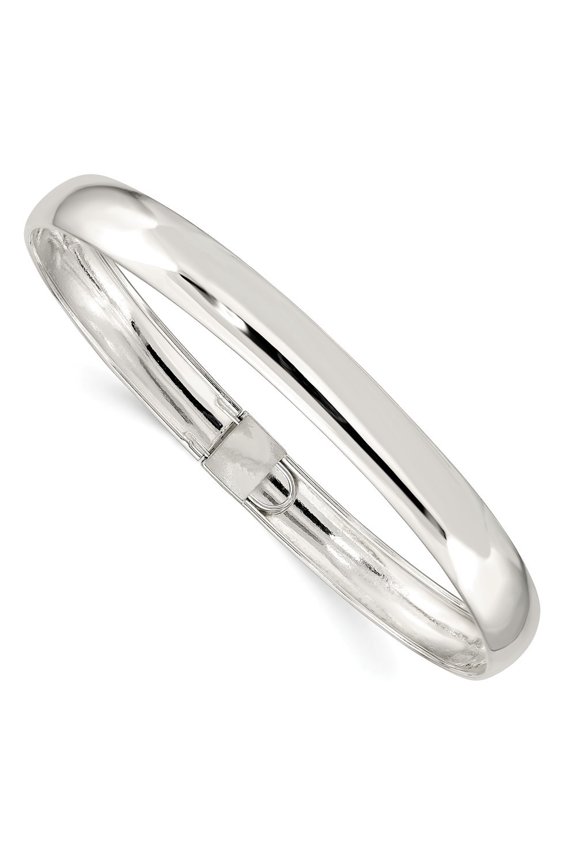 Sterling Silver 8mm Polished Flexible Bangle Bracelet - 5.5 Grams