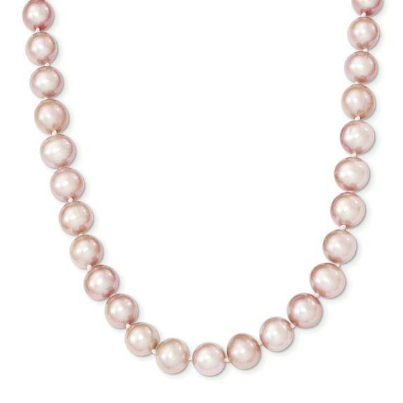 Sterling Silver 9-10mm Pink Freshwater Cultured Pearl Necklace