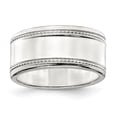 thumbnail image 1 of Sterling Silver 9.5mm Flat with Rope Edge Size 10 Band, 1 of 6