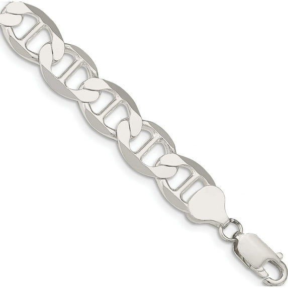 Sterling Silver 9.95mm Flat Anchor Chain (9 X 9.95) Made In Italy qlfa200-9