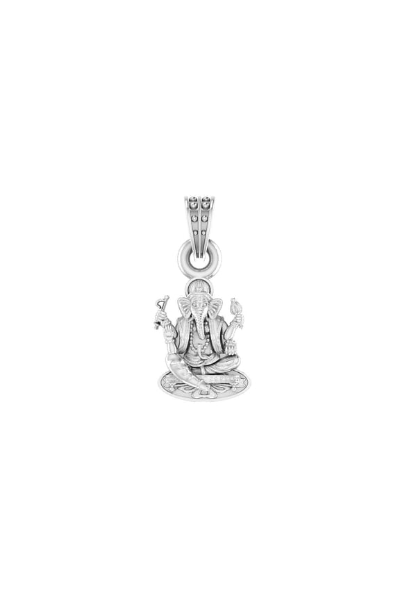 Sterling Silver (92.5% purity) God Ganesh Pendant for Men & Women Pure Silver Lord Ganapathy Locket for Good Health & Wealth INCLUDING Silver Chain