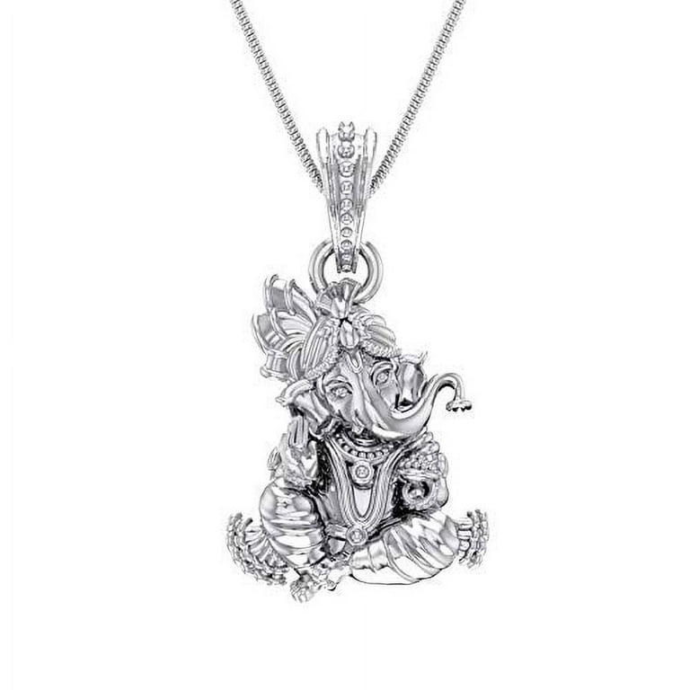 Sterling Silver 92.5 purity God Ganesh Pendant for Men Women Pure Silver Lord Ganapathy Locket for Good Health Wealth INCLUDING Silver Chain Walmart