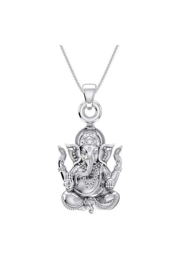Sterling Silver (92.5% purity) God Ganesh Pendant for Men & Women Pure Silver Lord Ganapathy Locket for Good Health & Wealth INCLUDING Silver Chain