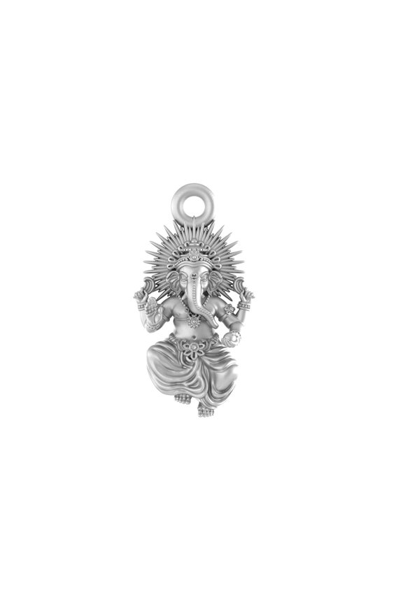 Sterling Silver (92.5% purity) God Ganesh Pendant for Men & Women Pure Silver Lord Ganapathy Locket for Good Health & Wealth INCLUDING Silver Chain