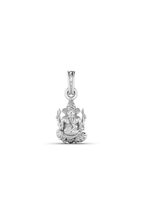 Sterling Silver (92.5% purity) God Ganesh Pendant for Men & Women Pure Silver Lord Ganapathy Locket for Good Health & Wealth INCLUDING Silver Chain