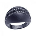 thumbnail image 1 of Sterling Silver 925 Black Rhodium Plated Matte Black Clear Cubic Zirconia Ring Jewelry Female Size 8, 1 of 4