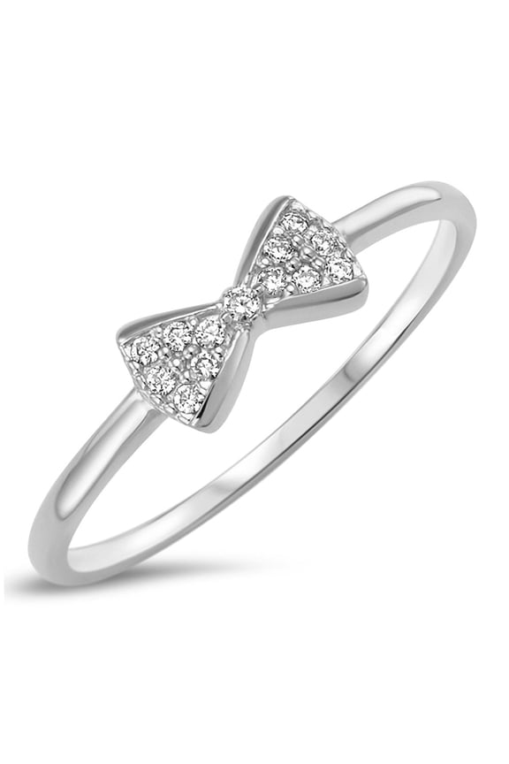 Sterling Silver 925 Bow Tie Ribbon Ring