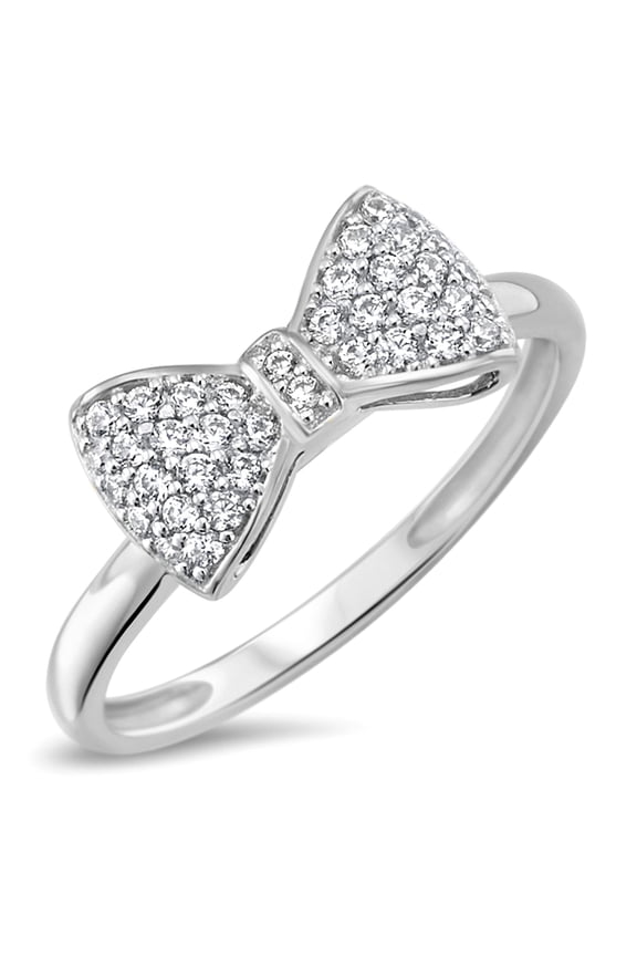 Sterling Silver 925 Bow Tie Ribbon Ring