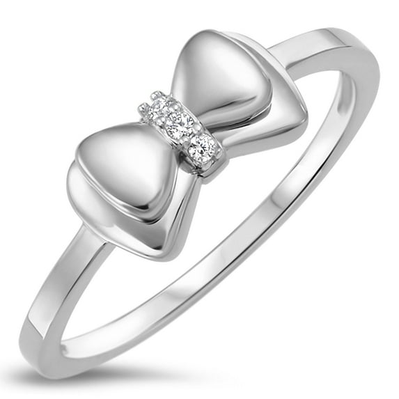 Sterling Silver 925 Bow Tie Ribbon Ring