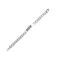 thumbnail image 1 of Sterling Silver 925 Engravable ID Super Flat Curb Chain 150 Bracelet 5.6mm 7" Jewelry Female Unisex, 1 of 5