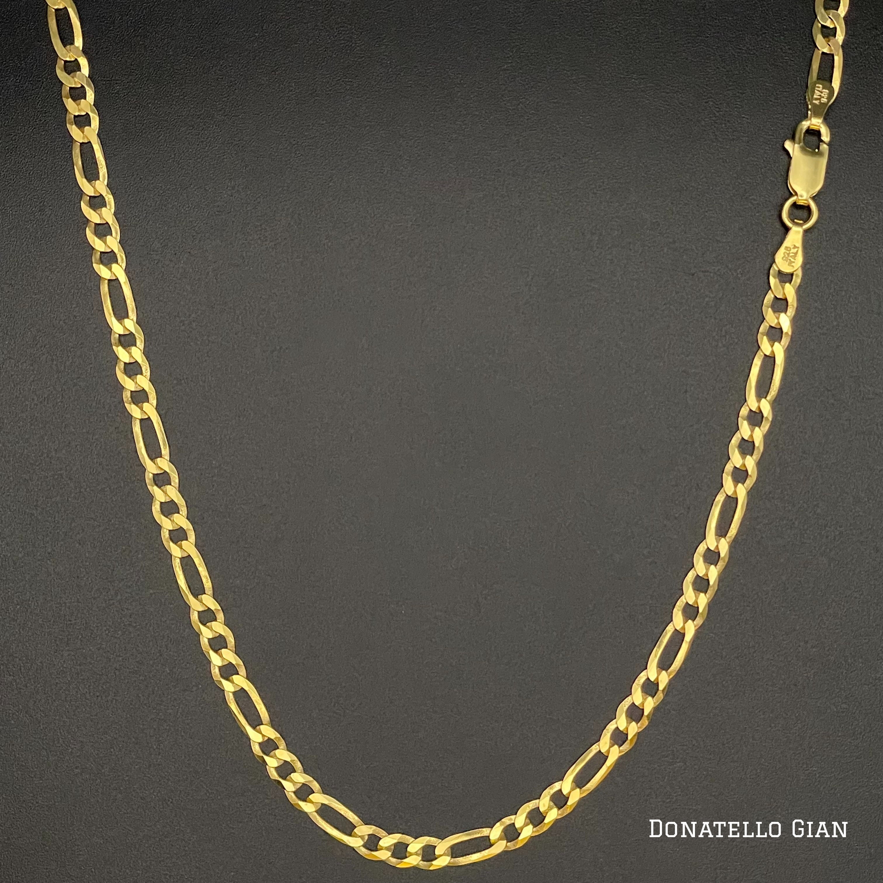 1.4mm Twist Rope Diamond-Cut Link Italian Chain Necklace in 925 Sterling  Silver w/ 14k Yellow Gold - Walmart.com
