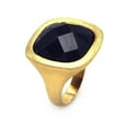 thumbnail image 1 of Sterling Silver 925 Gold Plated Matte Brushed Finish Black CZ Ring White Jewelry Female Size 5, 1 of 4