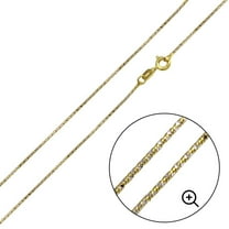 Sterling Silver 925 Gold Plated Round Snake DC Chain 0.8mm Made in Italy 18" Jewelry Female Unisex