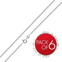 Sterling Silver 925 High Polished Box 012 Chain 0.6mm Pack of 6 Made in Italy 18" Jewelry Female