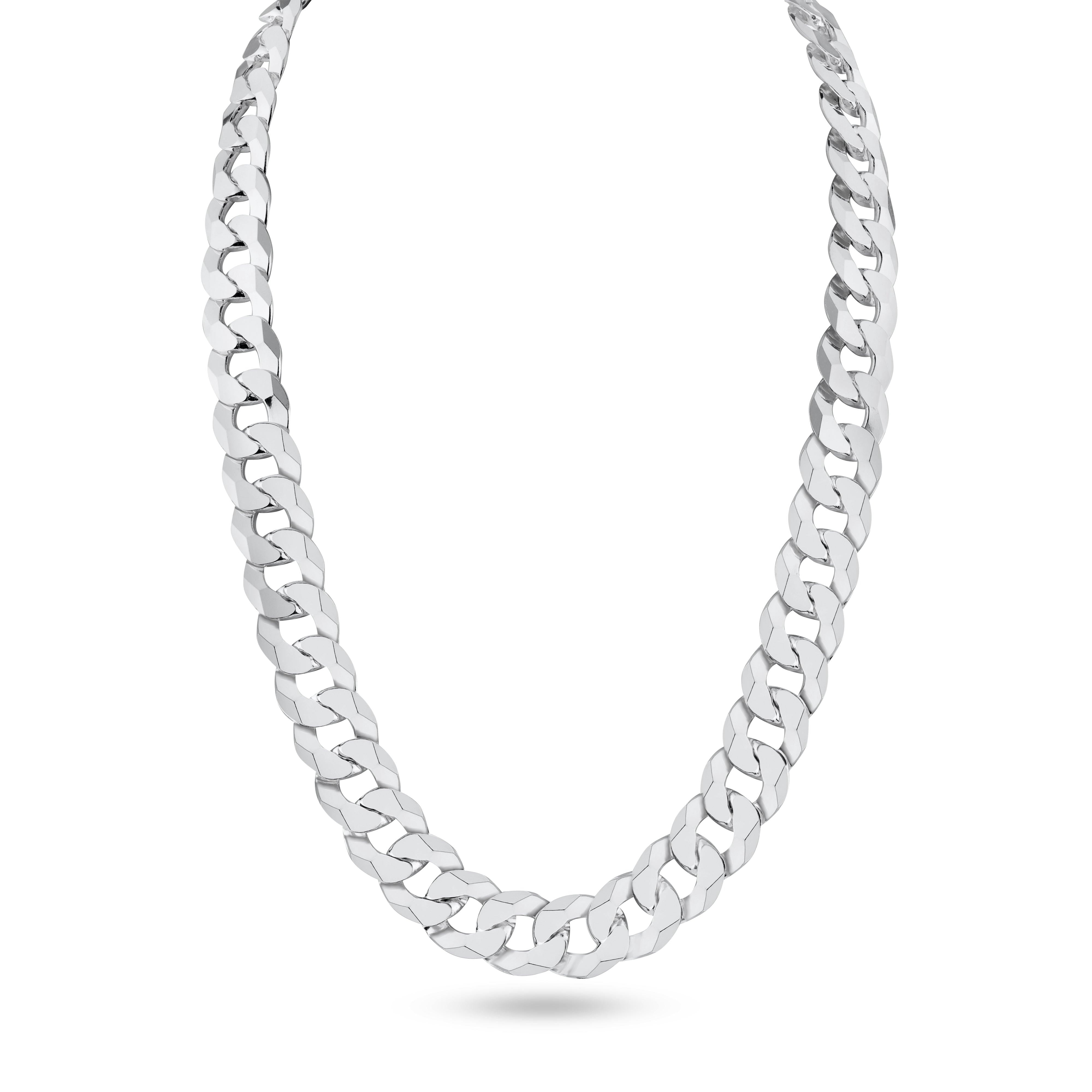 Sterling Silver 925 High Polished Curb 300 Chain 10.7mm Made in Italy 8 ...