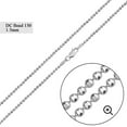 thumbnail image 1 of Sterling Silver 925 High Polished Diamond-Cut Ball Bead 150 Chain 1.5mm Italy 22" Jewelry Female, 1 of 5