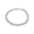 thumbnail image 1 of Sterling Silver 925 High Polished Double Link Bracelet 6.5mm Made in Italy 8" Jewelry Female Unisex, 1 of 5